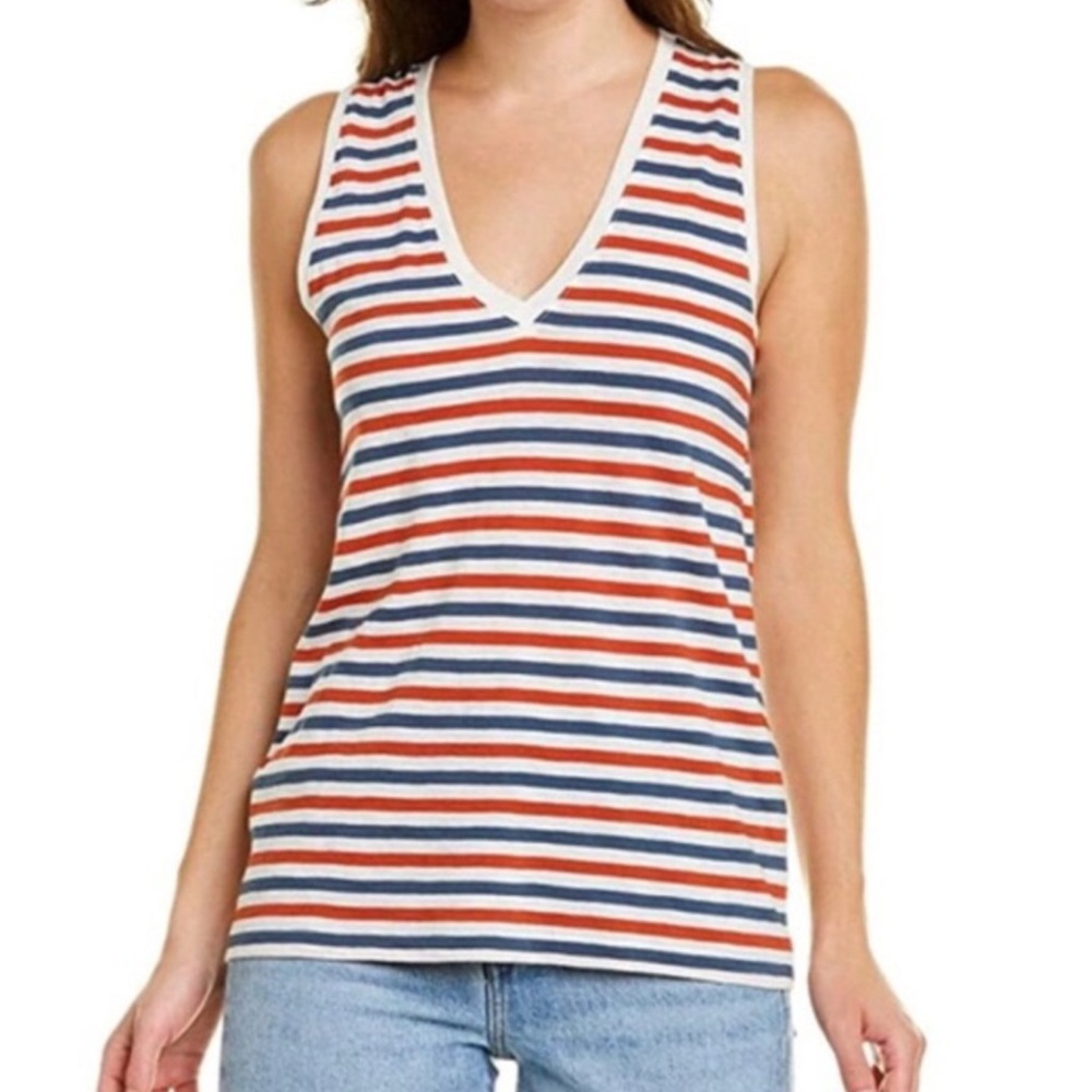 NWOT Madewell Whisper Cotton Striped V Neck Tank